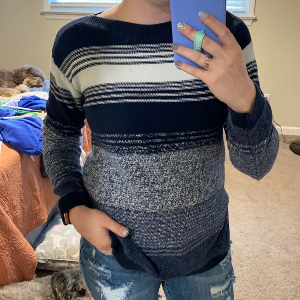 Navy Striped Tommy Hilfiger Sweater.